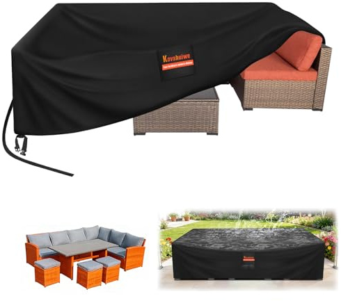 Kovshuiwe Gartenmöbel Abdeckung 270x180x89cm Schutzhülle Gartenmöbel | Wasserdicht,Winddicht,UV-Beständiges,520D Heavy Duty Winddicht,Schutzhülle Abdeckplane,Abdeckplane für Gartenmöbel Outdoor