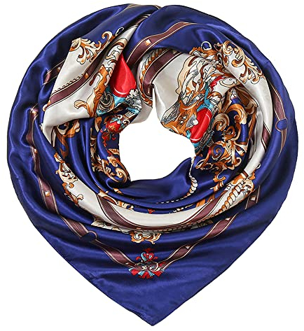 MAIRY Kopftuch Damen Bandana Halstuch Damen Floral Satin Tuch Groß Bandana Kopftuch Vierecktuch Schal Tuch Geschenk für Frauen M0352