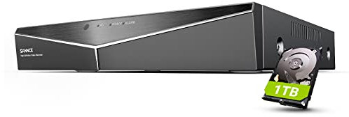 SANNCE DVR 8CH 1080P With 1TB HDD, 8 Channel 1080p HD Wired Home Security Surveillance System DVR Digital Video Recorder, Surveillance Standalone CCTV Supports 5-in-1 CVBS AHD TVI CVI IP Cameras