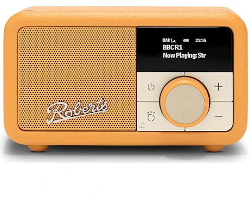 Roberts Revival PETITE2 FM/DAB/DAB+ Digital Radio with Bluetooth, Sunburst Yellow