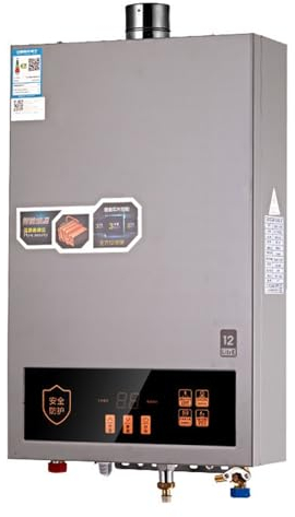 Scaldabagno a Gas, Scaldabagno Istantaneo On-Demand, con Display Digitale, Touch Screen, Risparmio Energetico a Temperatura Costante, Protezione Contro il Surriscaldamento, Installazione Esterna, Scal
