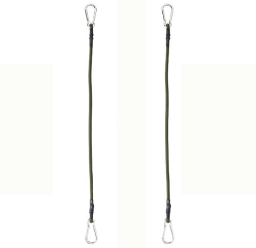 2 Pcs Bungee Cords, 60cm Heavy Duty Luggage Tie Downs with Carabiner Clips, Multi-Purpose Elastic Rope for Camping, Tarps, Bike Rack, Tent