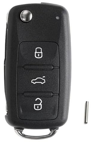 3 Tasten Ersatz Klapp Autoschlüsselgehäuse Funkschlüssel Schlüssel kompatibel für VW Golf Mk6 T1guan Polo Passat Sk0da Octavia Touran (ohne Transponder und Batterie)