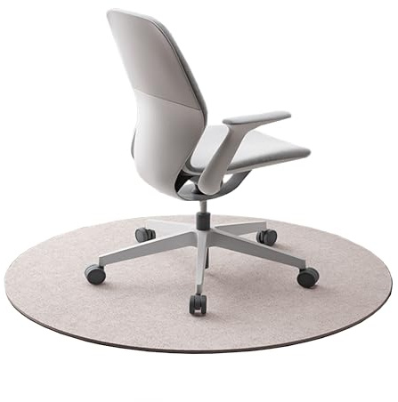 Runde Stuhlunterlage, Bodenschutzmatte für Heimbüro, rutschfeste Schreibtisch-Bodenmatte, Bürostuhlmatte, Computerstuhl-Teppich für Hartholzböden, Stuhlrollmatte (160 x 160 cm, Beige)