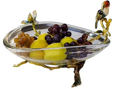 Bandejas para tartas Plato de fruta de cristal de cristal, bandeja de dulces transparente simple y moderna, plato hondo moderno con patas creativas, pudín, bagatela, tazón for servir postre, plato, en