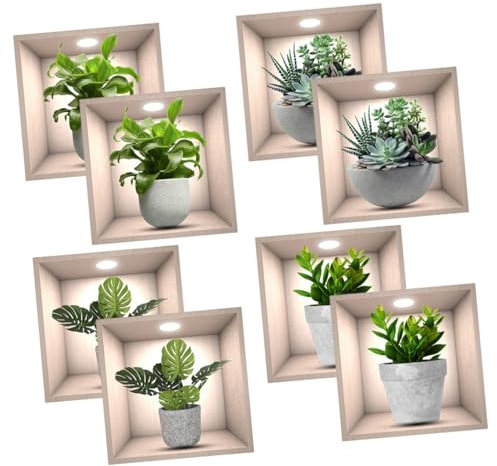KITANDOVE Selbstklebende Wandaufkleber 3d-pflanzen-design Wanddeko Für Wohnzimmer Und Schlafzimmer Pvc-material Einfache Installation Dekorative Wandkunst