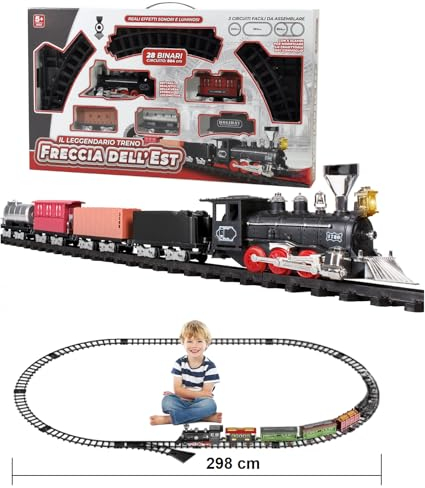 Spielzeugeisenbahn Set FüR Kinder Riesen-EisenbahnverläNgerung 804 cm 8 M Lokomotive Batteriezug Mit Echten Soundeffekten Leichte Lokomotive Waggons Gleise Kinderzug Elektrischer Schnellzug