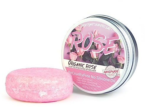 Wenrny Handmade Solid Shampoo Soap for Women Men,Rose Scent Hair Soap for Nourishing,Deeping Cleaning and Caring Scalp,Rose Flowers Extract Organic Shampoo Bars for All Hair Types,60g