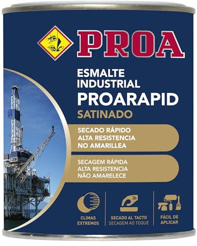 ESMALTE INDUSTRIAL PROARAPID. Blanco. 4 L. Satinado. Esmalte de secado rápido y gran dureza. PROA