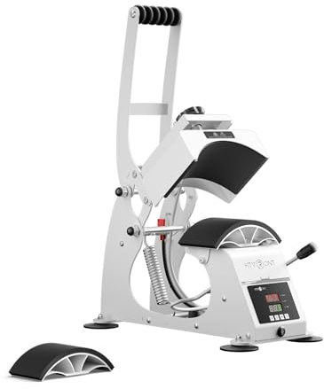 HTVRONT Hutpresse Maschine - Hutpresse Wärmemaschine für Kappen mit 2 Platten & Caps Stretcher, Weiß Hat Heat Press Machine für Kappen mit Memory-Modus und Anti-Rutsch-Basis für Wärmeübertragung Vinyl | 2 Platten & Kappen Dehner, für Kappen mit Memory-Modus und rutschfester Unterseite für Wärmeübertragungs-Vinyl