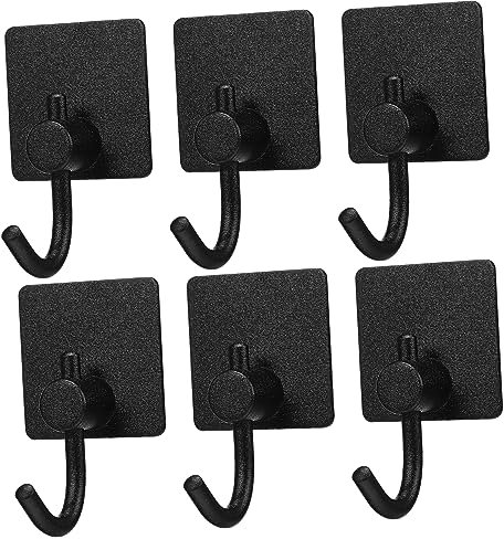 ANDRESLAD 6pièces Auto-adhésifs Acier De Patères Décoratives Pour Salle De Bain Cuisine Et Maison Et Pour Organisation Et Accrochage Objets