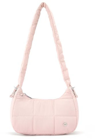WESTBRONCO Piccola borsa a tracolla da donna, borsa a tracolla trapuntata a mezzaluna in nylon, borsa giornaliera da donna, borse gonfie