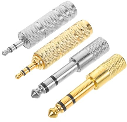 Milisten 4piezas Adaptador De Audio Para Micrófonos De Metal Adaptador De Jack Convertidor Para Micrófonos Para Estudios De Grabación
