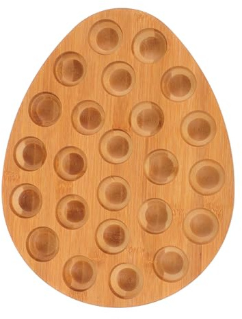 Mipcase Vassoio per Uova in Legno Fessure Porta Uova di Gallina in Legno Vassoio Espositivo per Cucina o Frigorifero