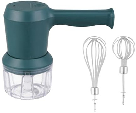 rockible Hachoir à ail électrique, batteur à crème et à lait, coupe-légumes électrique, mixeur pour faire mousser la crème, Vert Foncé