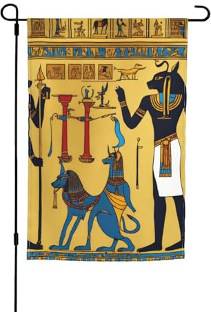 Ancient Egypt Tribe Series Imprimer Petits drapeaux pour cour Jardin Drapeau épais pour porches Pelouses Résistant à la décoloration