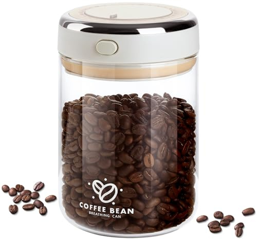 Foyucool Bote Café Hermético al Vacío 1100 ml | Con Válvula CO2 Unidireccional y Seguidor de Fecha, Para Granos, Snacks, Té de Flores y Almacenaje en Cocina