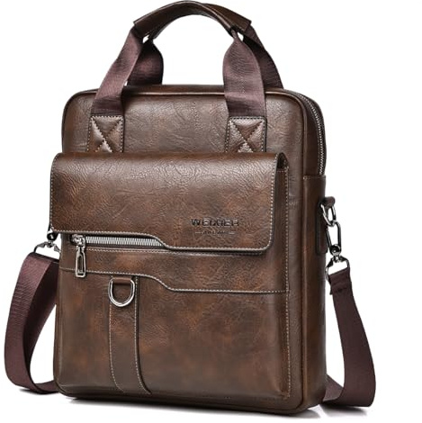 GZQFUOU Men's Shoulder Bag Messenger Bag PU Leather Business Travel Crossbody Pack Satchel Side Bag Casual Handbags men's bag for Working HikingTraveling Daily Use