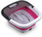 Solac ME7756 Hydromassagegerät für die Füße, faltbar, 6 Liter, Blasenmassage, Vibration, Infrarot, Wassererwärmung, Verwendung mit Ölen, 350 W, Weiß/Fuchsia