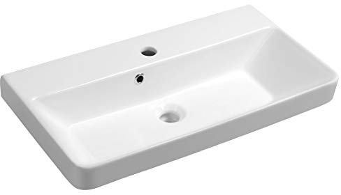 Einbauwaschbecken Hänge-Waschtisch Hängewaschbecken 70x37 weiß Keramik