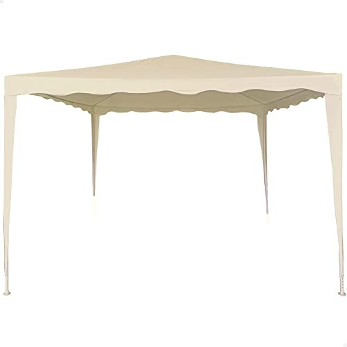 AKTIVE Avtagbar paviljong 300 x 300 x 240 cm krämfärg, stålstruktur med rör Ø24 mm, vattentätt polyestertak 90 g, m², enkel montering med pinnar ingår (61023)