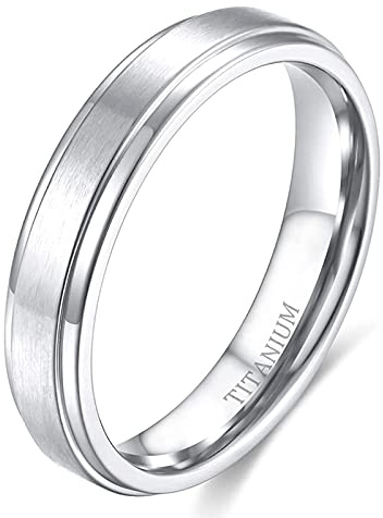 Zakk Ring Herren Damen Titan Verlobungsringe Eheringe Trauringe Silber Gebürstet 4mm 6mm 8mm