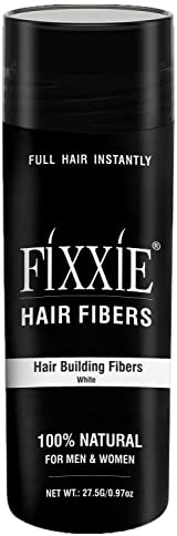 FIXXIE Hair Fibres WHITE for Thinning Hair 27.5g Bottle, Hair Fibre Concealer for Hair Loss for Men and Women, Naturally Thicker Looking Hair with Keratin Hair Fibers.