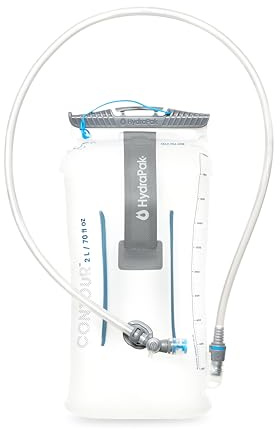 HydraPak Contour (2L Hydration Reservoir) - Low-Profile-Wasserblase, passend für die meisten Hydration Packs - High-Flow-Bissventil, auslaufsicher, vollständig umkehrbar und spülmaschinenfest