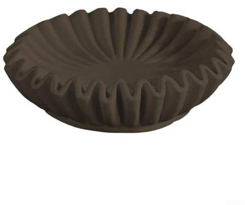 Cuenco decorativo de resina, cuencos decorativos con volantes acanalados, gran cuenco de frutas rústicas, objeto escultórico orgánico, decoración del hogar, decoración del hogar, decoración para sala