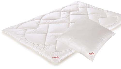 PARADIES Bio Bettenset warme Bettdecke Anela Kopfkissen Softy 135x200 80x80.