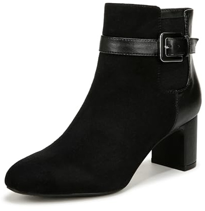 LifeStride Womens Truly Block Heel Ankle Bootie Black 6 M
