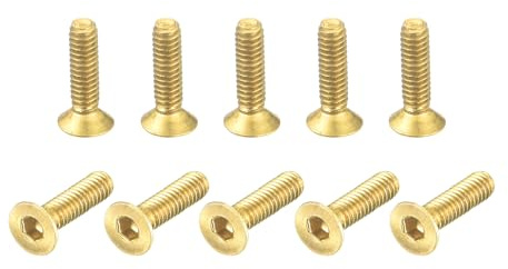 QUARKZMAN 24 Stück Senkkopf-Innensechskantschrauben, M2-0,4 x 8mm Messing Senkkopfschrauben Innensechskant-Antrieb Befestigungsschrauben