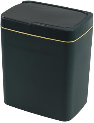 Obstnny 15 L Automatic Touchless Trash Bin, 1 Pack Plastic Motion Sensor Bin for Bathroom Office Kitchen, Green