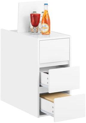 SoBuy Beistelltisch Sofatisch Nachttisch Boxspringbett schmal Telefontisch Nachtkommode Aktenschrank Weiß BHT ca. 30x60x60cm FBT144-W