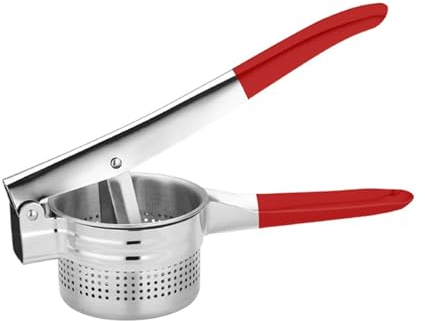 VKEID Prensador de Patatas Prensa de puré de Frutas y Verduras de acero Inoxidable y Metal for puré de Patatas, Pastel de Pescado y Rosti, for un puré Suave y Sabroso, Uso Comercial y doméstico