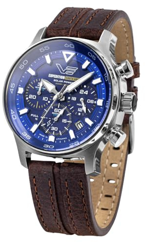 Vostok Europe Expedition South Pole VR42-592A762 Solar-Chronograph für Herren, Braun/Blau, Silber, modern