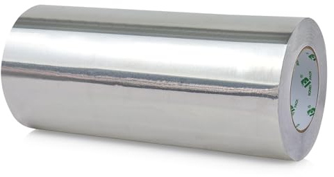 BOMEI PACK Aluminium Klebeban 300mm x 50 m, selbstklebendes Alu-Klebeband-Aluband, Wasserdichtes- und hitzebeständiges Band zum Versiegeln, Reparieren und Isolieren