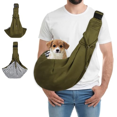 Tragetuch Hund, Hundetragetasche Kleiner Hund, Hundetasche bis 7 kg, Welpen Tragetuch für Hunde und Katzen Spaziergänge und Aktivitäten im Freien (E)