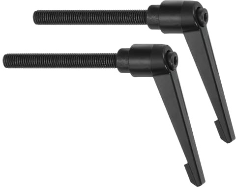 QUARKZMAN 2 Piezas M10 x 80mm Manija de Perillas Ajustables con Rosca Macho Botón de Empuje Trinquete de Liberación Rápida Perno Giratorio para Maquinaria de Torno, Negro