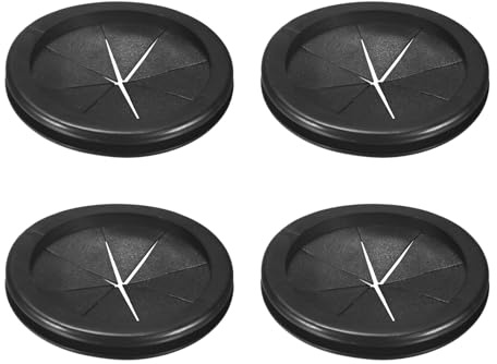 M METERXITY 4-Pack Rubber Grommets for Wiring 80mm Desk Grommet Double-Sided Flexible Cable Cord Grommet Desk Hole Cover for Cables/Wires Through Protection [Black, Petal-Shaped]