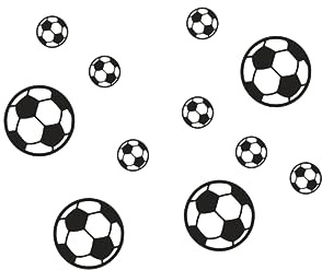 Fußball Wandtattoo Schwarz aus Pvc, Ablösbar und Wasserfest | Wand und Fenster, Kinderzimmer und Küche, Soccer Motiv zum Freien Anordnen