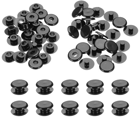 PATIKIL 24 Ensembles M5x3mm Poste De Fixation En Plastique Noir | De Rivets À Vis Chicago En Plastique, Pour Albums Photos Scrapbooks En Cuir, Bouton À Presser