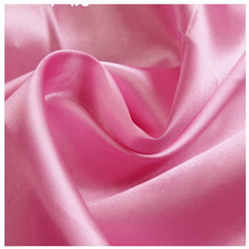 AMateschitz Tissu de doublure en satin au mètre - Tissu en polyester doux - Tissu en coton à coudre - Couleur unie - 28 couleurs - Pour robes, vestes, manteaux, pantalons, jupes, meubles - Rose - 1 m