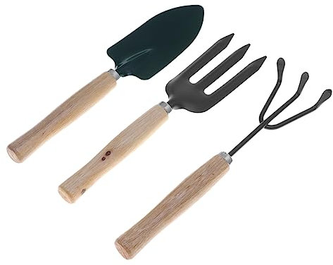 UKCOCO 3pièces Mini Outils De Jardinage Intérieur Ensemble Pelle Râteau Et Truelle à Main pour Plantes Intérieur