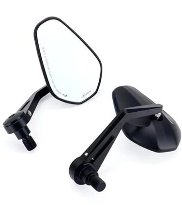 NVETJMUA Motorrad Lenkerendenspiegel Für MT-07 Für MT-09 MT10 FZ1 Für FZS1000 FZ6 FZ6R XJ6 Für TMAX530 Für TMAX500 Motorradgriffspiegel Rückspiegel Lenkerspiegel Motorrad