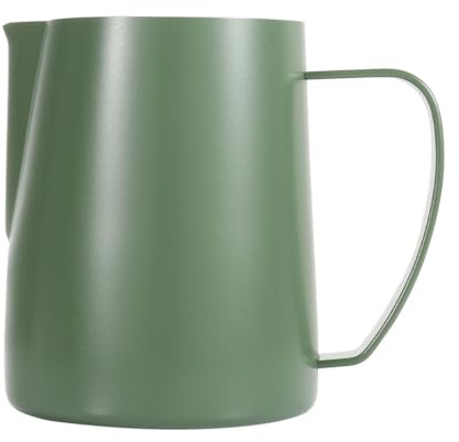 Pichet à mousse de lait, 350 ml, en acier inoxydable, pour expresso, mousseur à lait, tasse à vapeur pour latte art, cappuccino avec échelle de mesure, vert