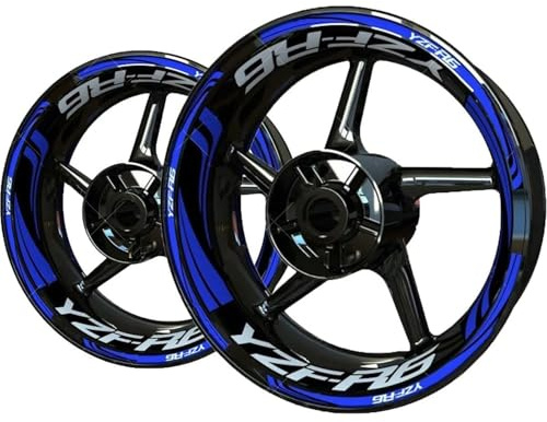 Pegatinas Llantas Moto Pegatinas para Llantas De Motocicleta para Y&amaha YZF R6, YZF-R6 Y YZFR6, Juego Completo De Pegatinas Reflectantes para Llantas. Adhesivos Llantas(Color 2)