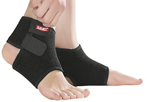 Elastische Knöchelbandage Atmungsaktiv Sport Knöchelstütze Knöchelschoner Fußgelenkstütze Fußgelenkbandage Verstellbare Sprunggelenk Stützbandage für Fußball Basketball Radfahren Laufen (Schwarz, S)