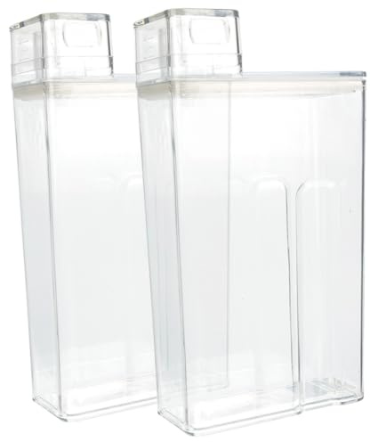 CONGARTENO Aufbewahrungsbox Praktische und Einfache Lagerung aus Pet für Waschmittel 2 Stück mit Großem Volumen und Transparentem Design von Waschpulver und Flüssigkeiten im Haushalt