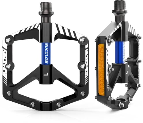 Pédales de vélo, en aluminium, plateforme CNC, antidérapantes, avec réflecteurs, 9/16, légères et robustes, pour VTT, vélo de ville, vélo de route